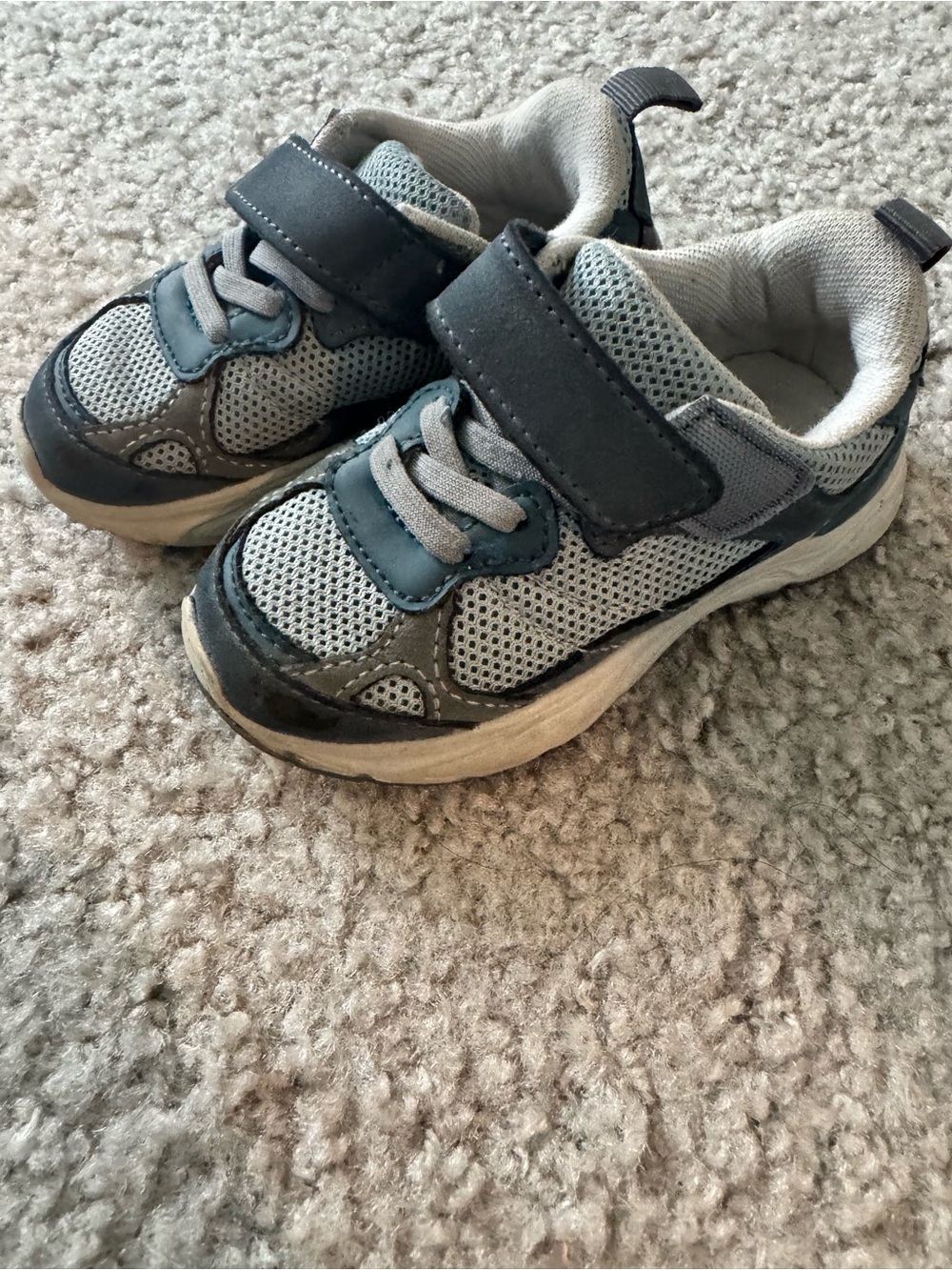 Zara Kids Gray and Blue Mesh Sneakers